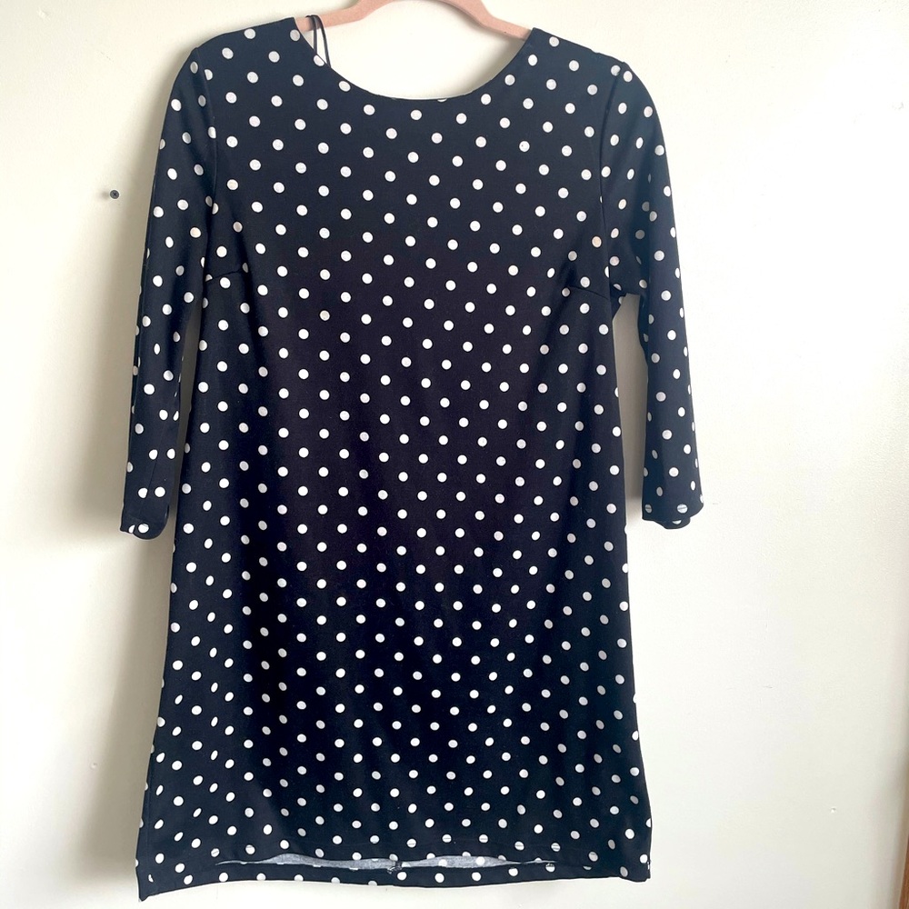 Black and White Polka Dot Mini Dress, H&M size M